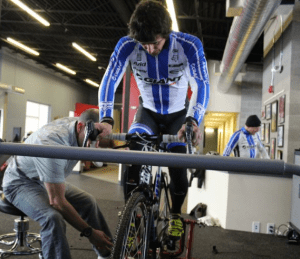 Adam Craig gets his position optimized at the REP Lab prior to the season